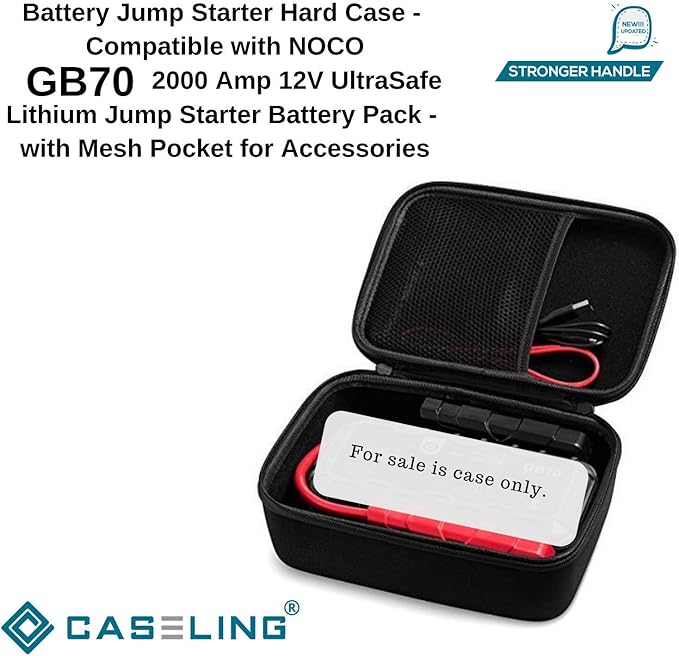 caseling Hard Case Compatible with GB70 2000 Amp 12V Lithium Jump Starter Battery Pack with Mesh Pocket for Accessories