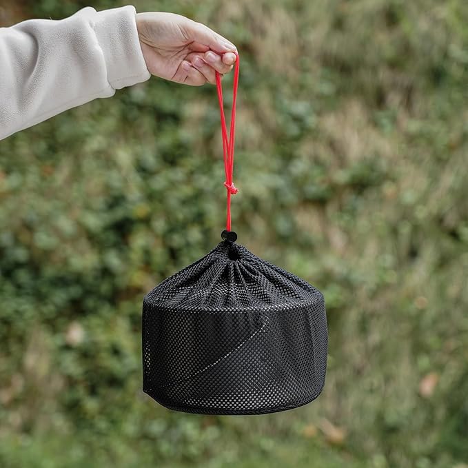 iBasingo 1.95L (1950ml) Titanium Pot with Lid Ultralight Camping Cookware for Backpacking, Hiking & Outdoor Cooking, Compact Backpacker Pot with Measurement Marks, Folding Handle Ti2044C