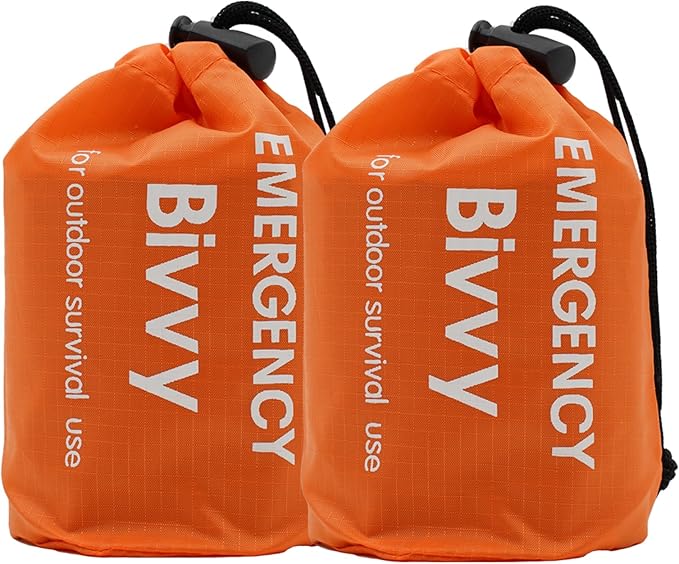 Emergency Sleeping Bag,Bivvy Bag,Survival Sleeping Bag,Camping Bivy Sacks,Emergency Blankets,Survival Sleeping Bag with Survival Bracelet for Camping and Outdoor Hiking, Orange