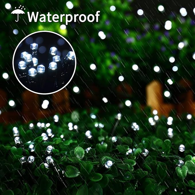 JMEXSUSS 250 LED White Christmas Lights Outdoor, 91.5ft Extendable White String Lights Indoor with 8 Modes for Room Tree Garden Patio Wedding Party Christmas Decorations