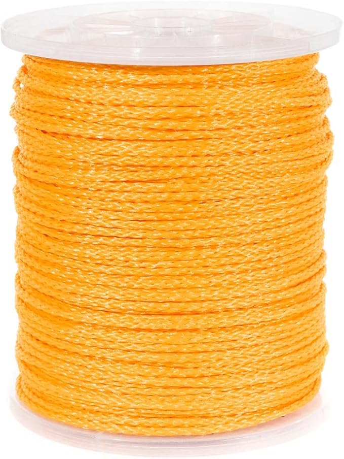 Hollow Braid Polypropylene Rope (5/16 Inch, 1000 Feet, Yellow) - Barrier Rope - Trail Marking, Crowd Control, Golf Courses