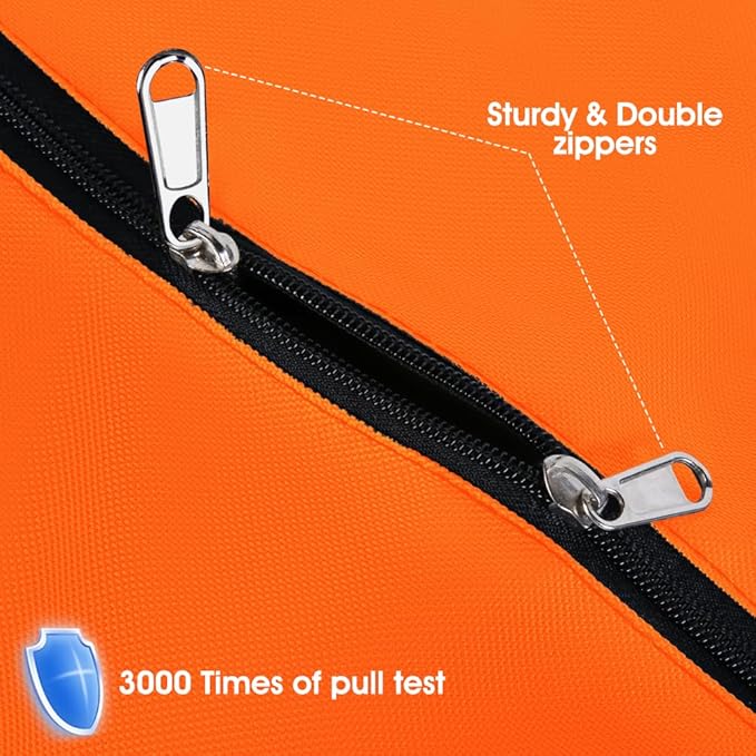 Duffle Bag for Travel, 24Gallons Bag Foldable Travel Duffel Bag Tote Carry on Luggage Duffle Overnight for Women and Men, Large Collapsible Waterproof Suitcase with Zippers and Handles, Orange