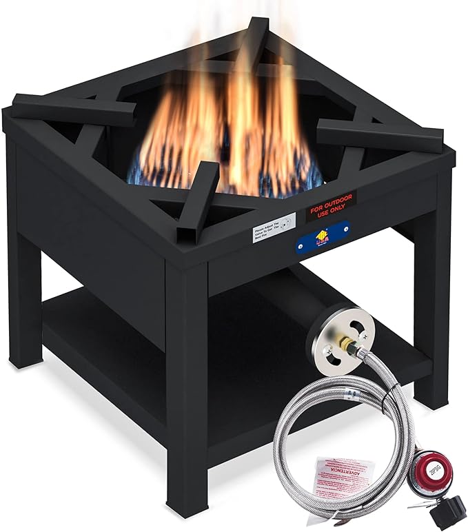 ARC 200,000BTU Single Burner Propane Stove, High-Pressure Outdoor Propane Stove Cooker Propane Burner, 16.5"Heavy Duty Burners For Outdoor Cooking Turkey Fry,Crawfish Boil,Homebrewing