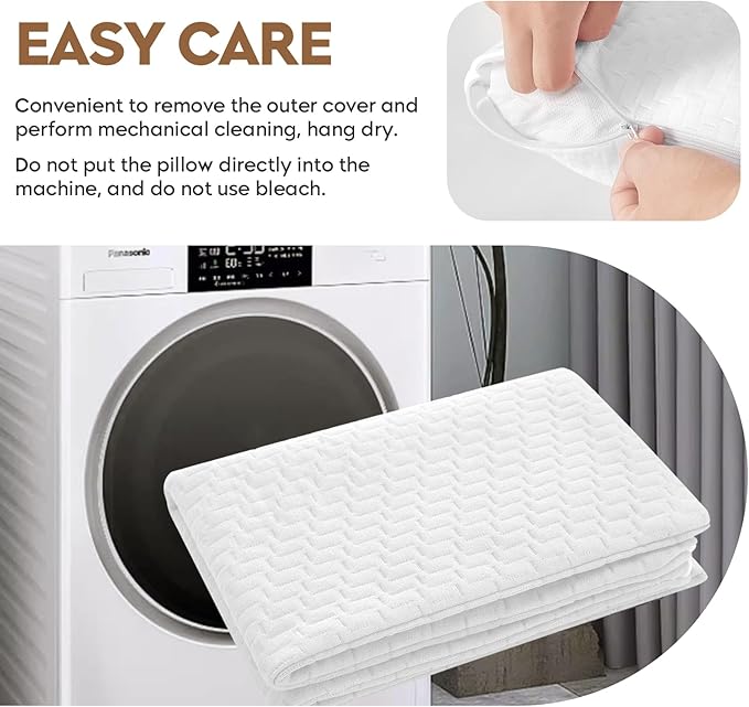 Small Shredded Memory Foam Pillow, Camping Pillow Travel Pillow - Compressible Medium Firm, Breathable Cover, Ideal Backpacking Hiking, Airplane and Car (Off-White, S)