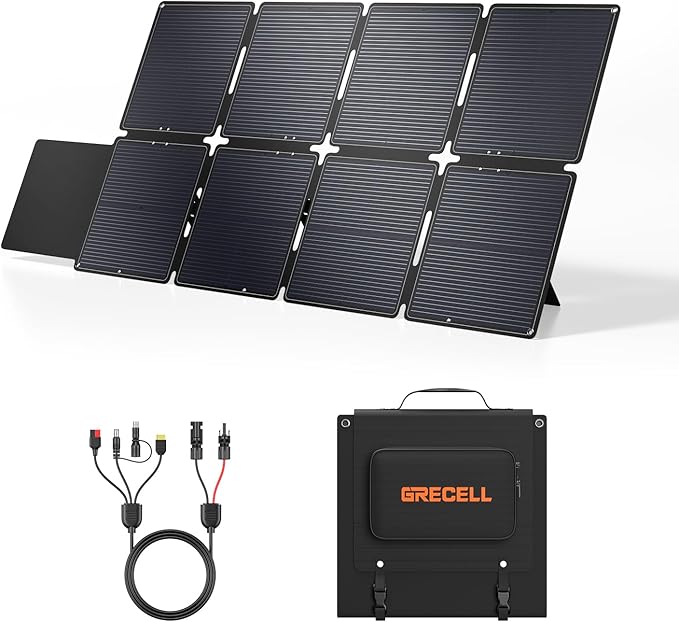 240W Portable Solar Panel for Power Station, Ultra Light Foldable Solar Panel Kit, 25% High Efficiency, IP65 Waterproof, Solar Charger for Outdoor Camping RV Boat Home Backup Power, Off-Grid