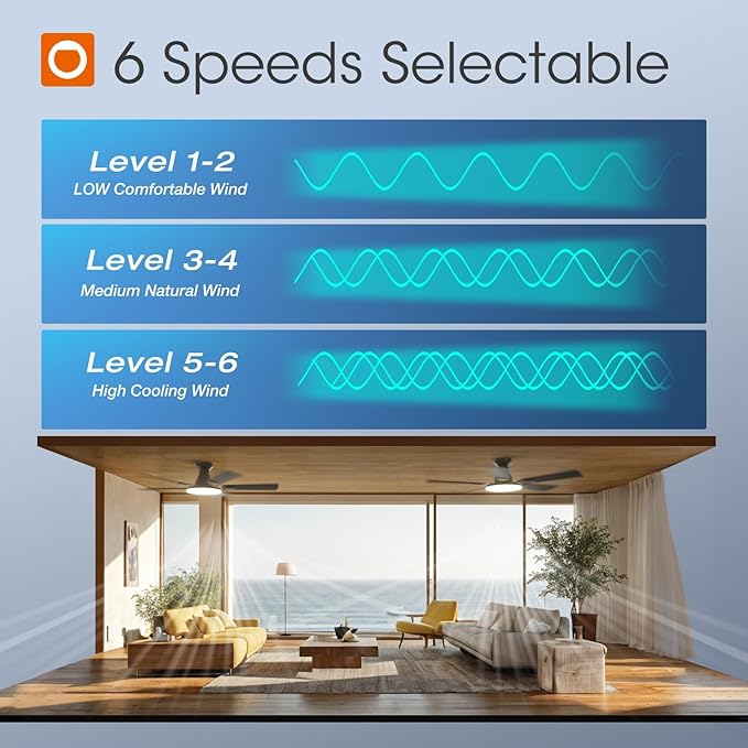 addlon Ceiling Fans with Lights, 52 inch Flush Mount Ceiling fan with Remote Control, Wall Remote, Reversible, 5CCT, Dimmable, Noiseless DC Motor, Black Low Profile Ceiling Fan for Bedroom, Farmhouse