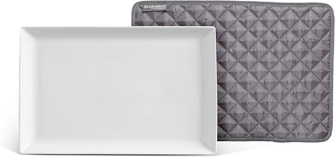 Covermates Keepsakes - Quilted Divider Set - Set of 4 - Scratch & Breakage Protection - Stain Resistant - Machine Washable - China Storage, Slate