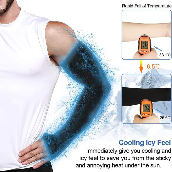 beister 3/6 Pairs UV Cooling Arm Sleeves Sun Protection Unisex for Sports, Cycling, Golf, Running