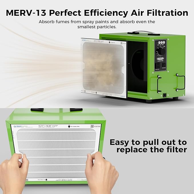 ALORAIR Portable 2 Stage (580/780 CFM) Intake Air Filtration Systems Woodworking with Strong Vortex Fan, Movable Air Filter for Garage, Home, Workshop, Bench Top, Shop Dust Collectors, Purecare 780S