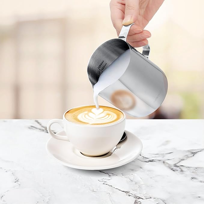 Apexstone 12 oz Espresso Steaming Pitcher, Coffee Milk Frothing Cup, Coffee Steaming Pitcher 12 oz/350 ml