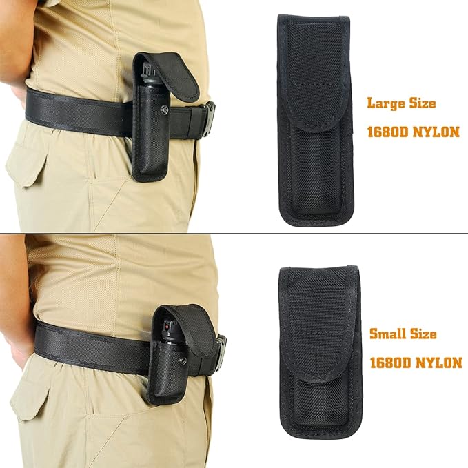 Molded OC/Mace Spray Pouch for Duty Belt,OC/Mace Spray Holder Pouch with Hidden Snap,Top Flap Police Duty OC Pepper Spray Holder MK3 or MK4