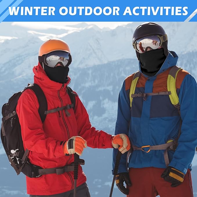 HONGTEYA Neck Gaiters for Men, Winter Neck Warmer Face for Men & Women,Thick Windproof Warm Lined Ski Mask