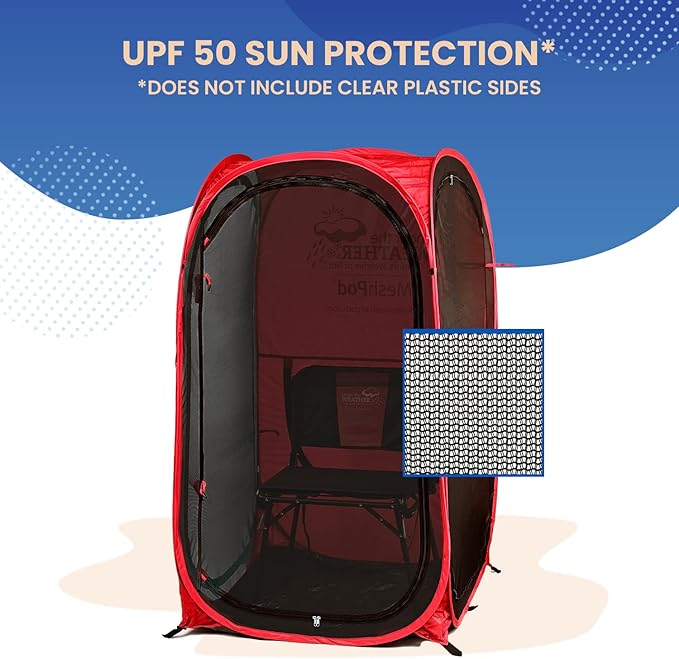 WeatherPod® The Original Shark Tank MyPod??Mesh 1-2 Person Pop-Up Screen Pod - Keeps Out Bugs, Mosquitos, and Harmful UV Rays - UPF 50 for Maximum Protection from The Sun