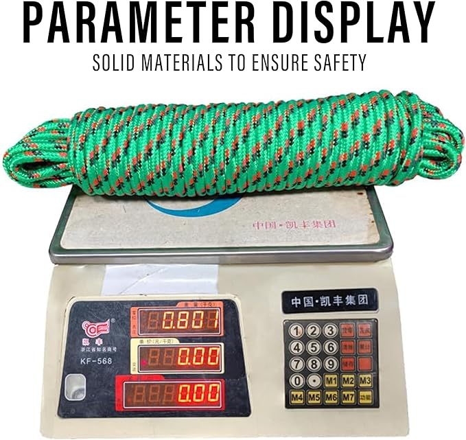 Diamond Braided Polypropylene Rope Nylon Rope Mix Thick Heavy Duty Ropes 3/8 inch 100ft High Strength Perfect for Clothesrope Camping Hiking and Other Outdoor Activities 100ft Green