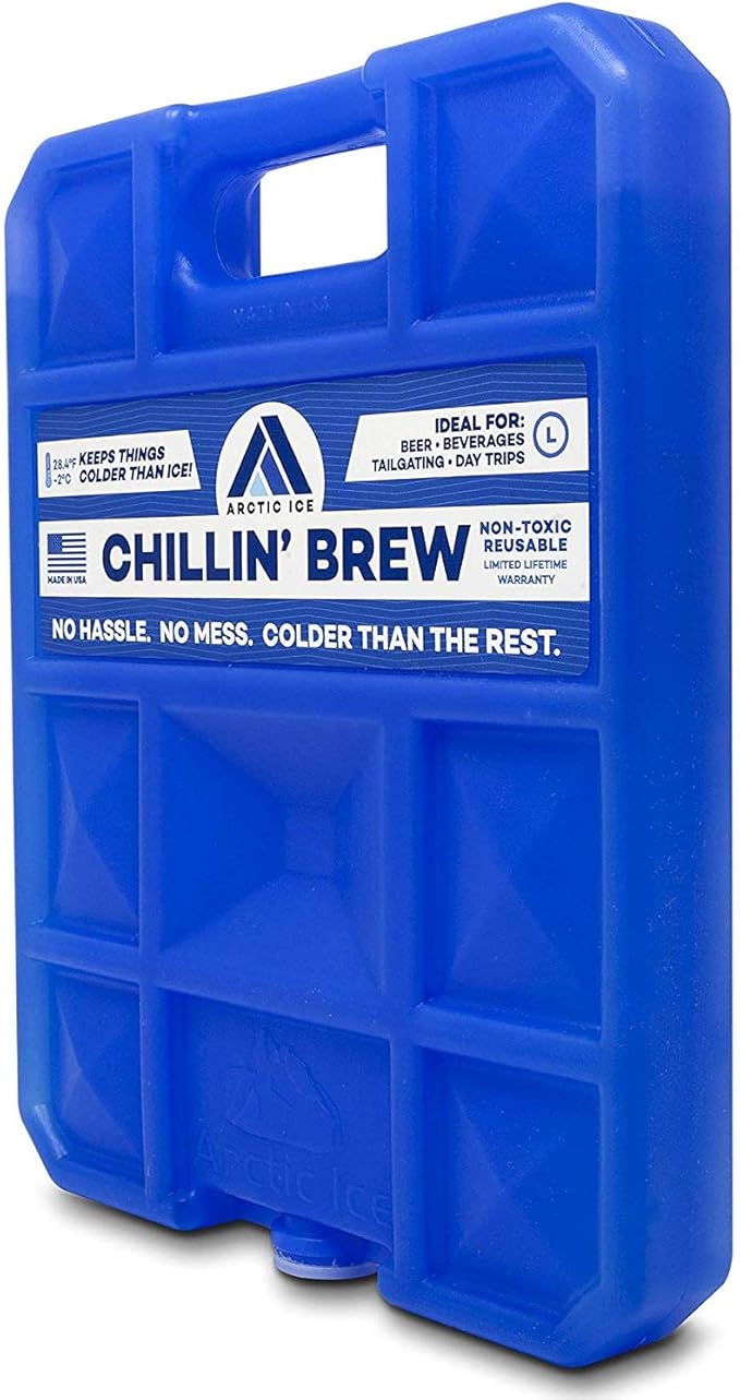 Arctic Ice Chillin' Brew Series Long Lasting Reusable Ice Pack - Freezes at 28° Fahrenheit - Designed to Keep Beverages Colder Than Ice