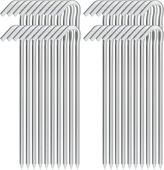 9 Inch Tent Stakes, Tent Stakes Metal, Heavy Duty Tarp Camping Stakes, Metal Stakes for Inflatables Outdoor Decorations, 40 Pack
