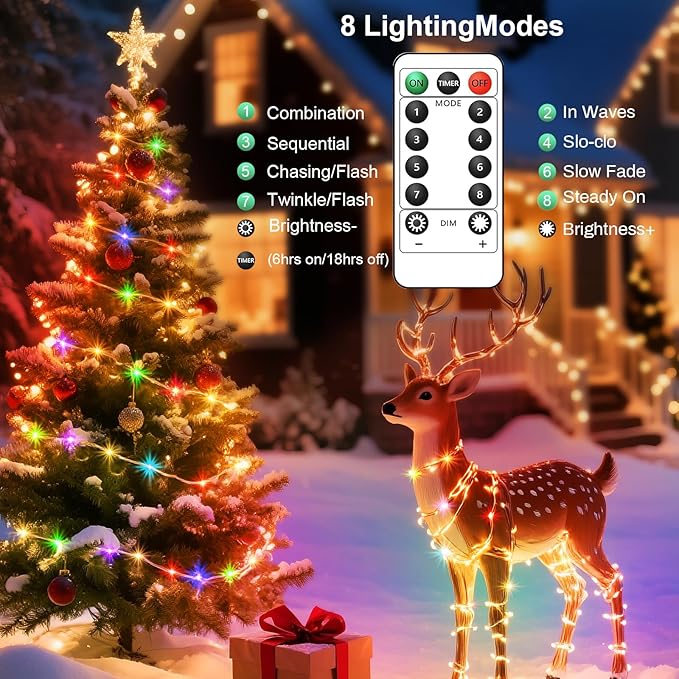 2Pack USB Plug in Fairy String Lights,16ft 50 LED Copper with Remote and Timer, 8 Modes Waterproof Twinkle String Lights Battery Powered for Bedroom Indoor Party Wedding Christmas Decoration