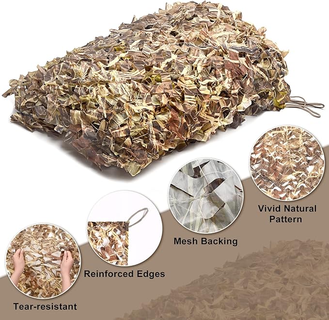 FLYEGO GEN 2 Camo Netting Camouflage Netting Hunting Blind Camo Net Camouflage Nets Military Surplus for Shooting Party Decoration Photograph Car Cover Sunshade