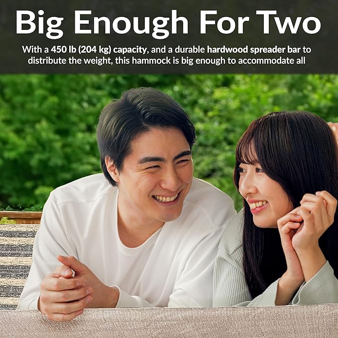 Sunnydaze Double Quilted Fabric Hammock with Universal Steel Stand - 450-Pound Capacity - Black Stand - Mountainside