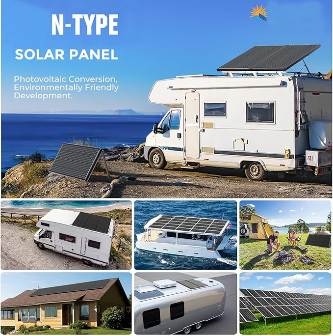 600 Watt Solar Panels (200W 3 Pack) Monocrystalline High-Efficiency 12V Solar Panel for RV Camping Boat Home Farm Marine Battery and Other Off-Grid Applications (600w, 200w*3)