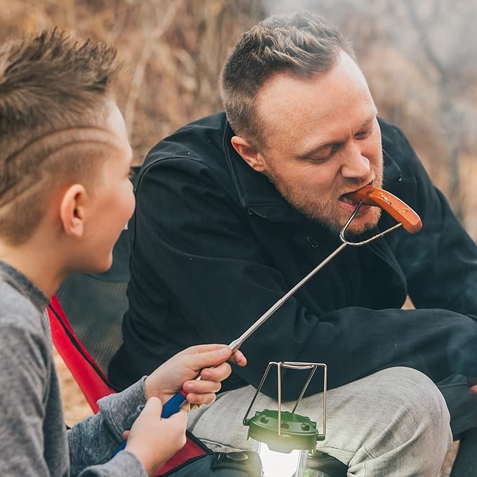 MalloMe Smores Sticks for Fire Pit Extra Long - Marshmallow Roasting Sticks Smores Kit -Smore Skewers Hot Dog Fork Campfire Cooking Equipment, Camping Essentials, Outdoor Campfire Accessories 45"8Pack