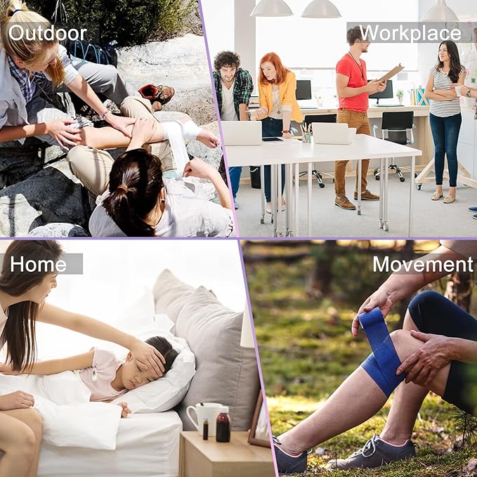 277PCS Compact Emergency First Aid Kit for Car Business Travel Size Backpacking Gear Bag Camping Essentials Survival Kit Supplies for Road Trips, Hiking, Outdoor Play Pink AMORNING