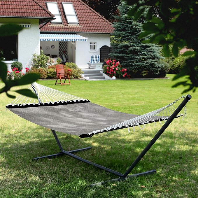 Patio Watcher 13 FT Quick Dry Textilene Hammock - Outdoor Double Hammock - Heavy Duty Hammocks for Outside - 450 lbs Capacity - Mocha