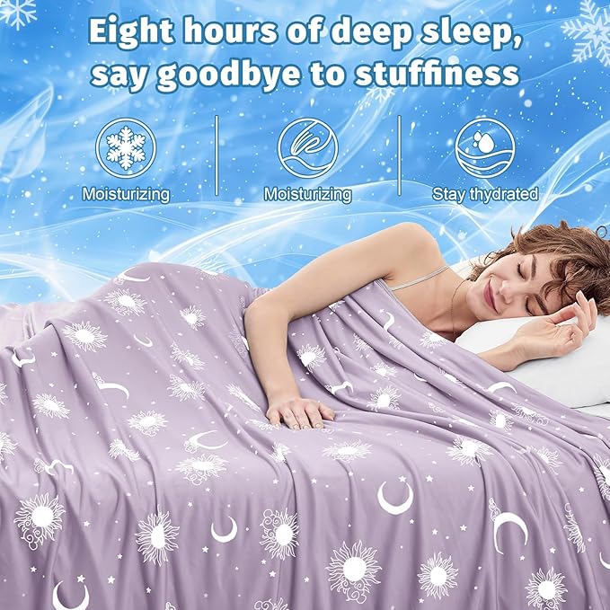 inhand Cooling Blanket King Size (90"x108") - Cooled Blankets for Hot Sleepers Lightweight Breathable Summer Blanket for Sleeping Night Sweats to Keep Cool in The Heat -Crimson Purple