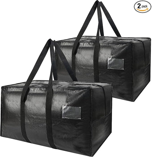 Heavy Duty Extra Large Moving Bags,96 Gallon Jumbo Packing Bags,Huge Moving Storage Bags with Strong Zippers & Carrying Handles,Reusable Big Moving Storage Bags for College Dorm Travel 2Pack