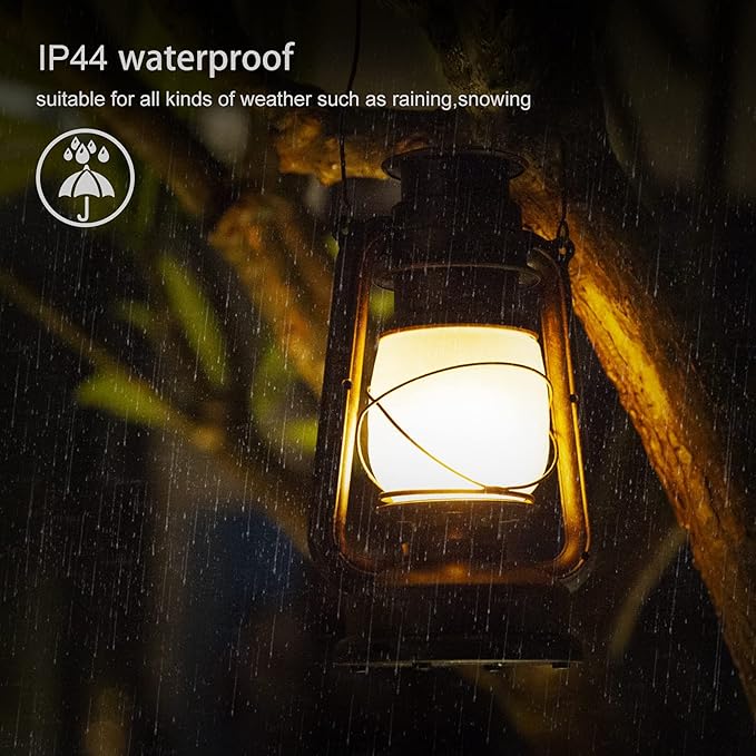 2 Pack Solar Hanging Lantern Outdoor, Solar Powered, Auto On/Off Waterproof LED Flame Umbrella Vintage Lights for Garden, Patio, Yard, Flickering Flameless Candle Mission Lights for Table, Party