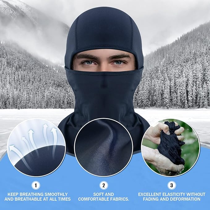 Cold Weather Face Cover for Men Windproof Thermal Winter Breathable Scarf Mask Women Neck Warmer Hood