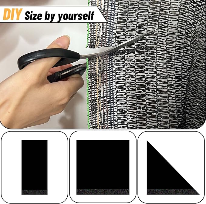 Cool Area 40% 10x12ft Sunblock Shade Cloth Cover Mesh UV Resistant Net for Garden Flower Plant Greenhouse, Black