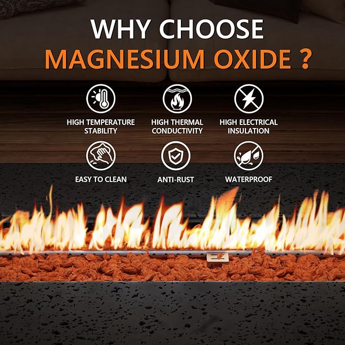 COSIEST 56" Rectangular Outdoor Propane Fire Pit Coffee Table w Concrete Rectangle Base, CSA Certified, 50,000 BTU, Free Lava Rocks and RainCover, Fits 20lb Tank Outside,Tank Cover, Gray