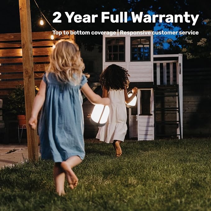 Bask KIN 3.0 Portable Cordless Lantern Table Lamp | USB Rechargeable | Powerful Long-Lasting 4000mAh Battery | Kids Bedroom | Easy 3-Step Touch Dimmable | UltraBright LED (Vanilla Cream)