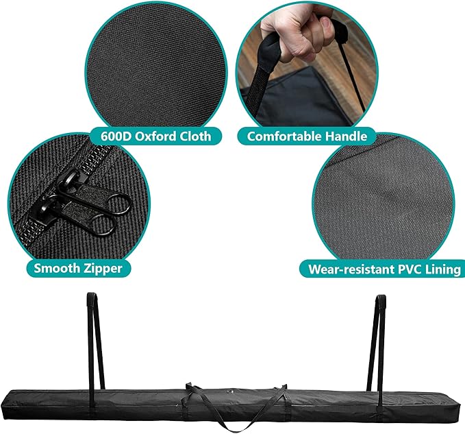 Adnee 88" L x 8" W Heavy Duty Party Tent Poles Storage Bag-600D Oxford Canopy Pole Bag with Padded Handles and Dual Zipper-Portable Long Storage Bag for Storing Event Tent Equipment Top Covers Pole