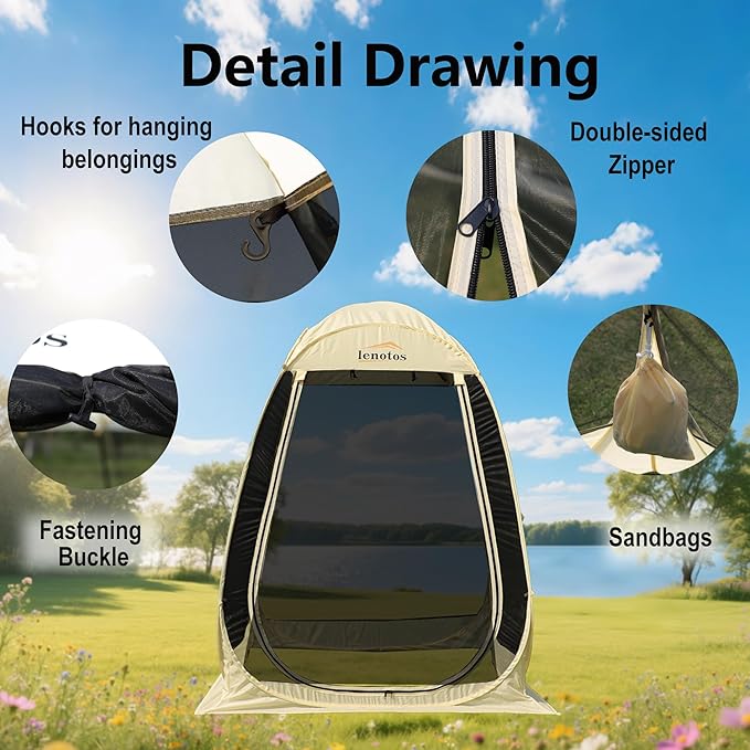 Pop Up Screen House, 6'x6' Outdoor Screen Tent for Camping, Screened Gazebo with Mosquito Netting, Carry Bag
