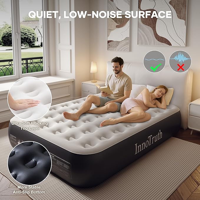 InnoTruth Camping Air Mattress Bed, Full Size with Built in Pump, Family Choice Award Winner-Ideal for Travel & Outdoor