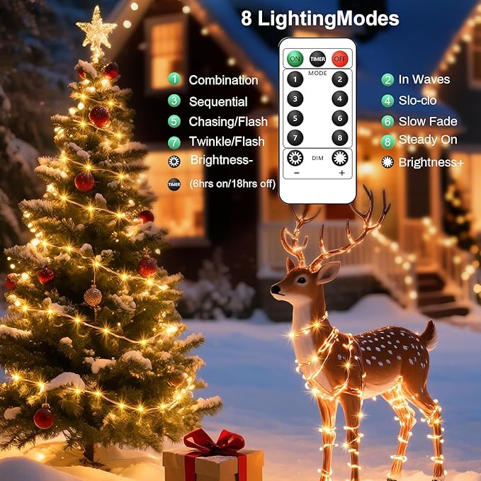 1Pack USB Plug in Fairy String Lights,16ft 50 LED Copper with Remote and Timer, 8 Modes Waterproof Twinkle String Lights Battery Powered for Bedroom Indoor Party Wedding Christmas Decoration