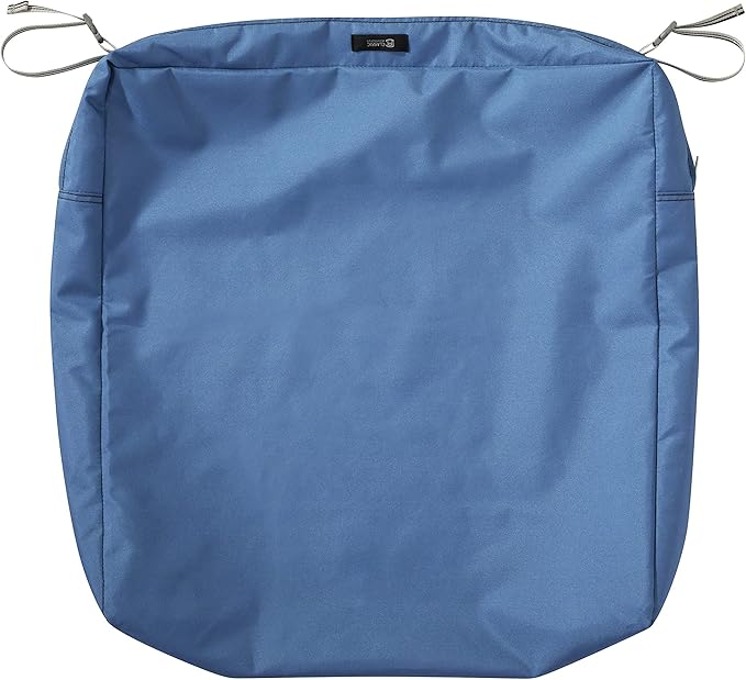 Classic Accessories Ravenna Water-Resistant 21 x 19 x 5 Inch Patio Seat Cushion, Empire Blue, Patio Loveseat Cushion