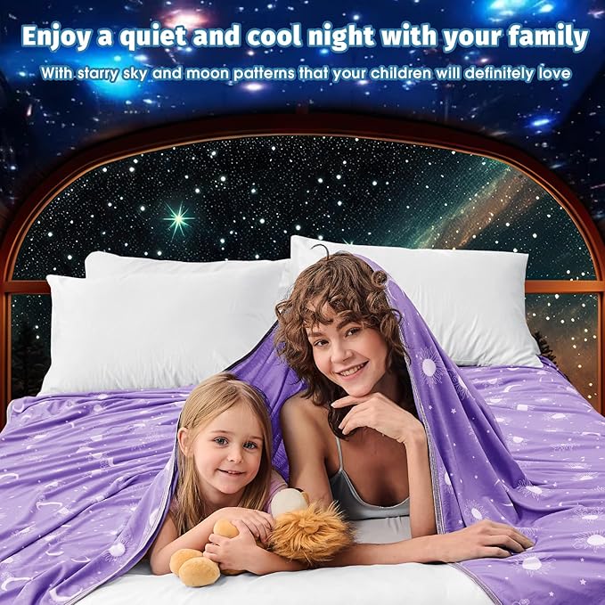 inhand Cooling Blanket King Size (90"x108") - Cooled Blankets for Hot Sleepers Lightweight Breathable Summer Blanket for Sleeping Night Sweats to Keep Cool in The Heat -Fantasy Purple