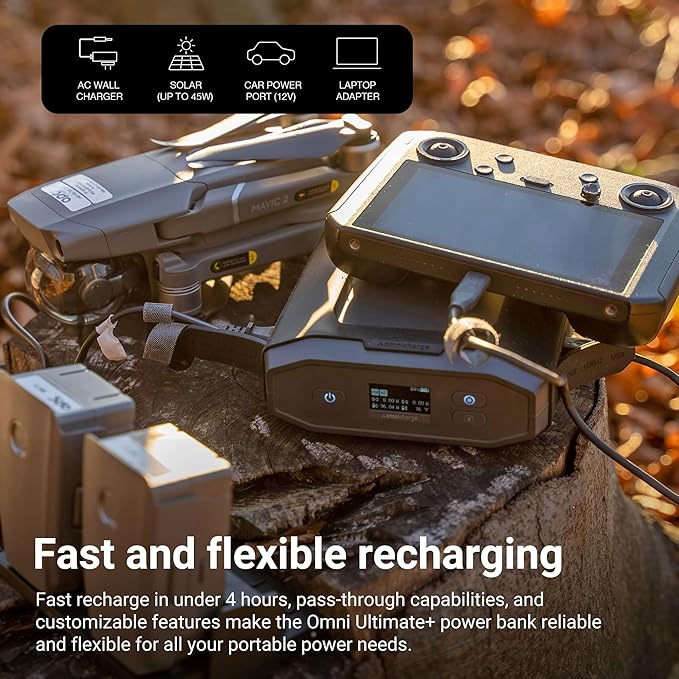 Omni Ultimate+ 38,400mah/142wh AC/DC/USB-C Professional Portable Power Bank, FAA Approved Max Capacity Portable Charger for Laptops, Universal Charger for All Devices, Travel-Friendly Power Solution