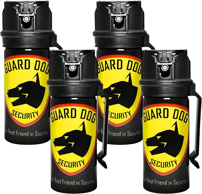 Guard Dog Security Pepper Spray for Self Defense, OC Spray with Belt Clip, Maximum Police Strength, Flip Top Safety for Quick and Accurate Aim, 20 Feet Range, 2 fl oz
