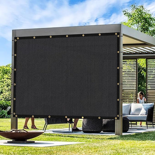 Artpuch Outdoor Pergola Shade Cover 5x17 FT Sun Shade Cloth with Grommets Black 90% UV Protection Canopy Patio Privacy Screen (Customized Available)