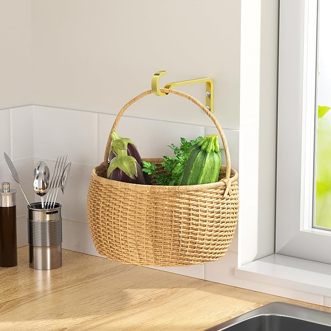 6 Inch 2 Pack Heavy Duty Outdoor Plant Hangers for Hanging Baskets, Iron Plant Brackets, Metal Plant Wall Hooks for Lantern, Bird Feeder, Wind Chimes, Gold