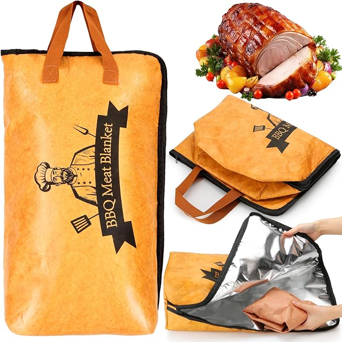 BBQ Blanket for Resting Meat Compatible with Traeger Smoker Grill, Reusable Pellet Smoker Meat Insulated Resting Bag with Wide Mouth for Large Brisket/Beef,Gifts for Men Him Dad,Traeger Accessories