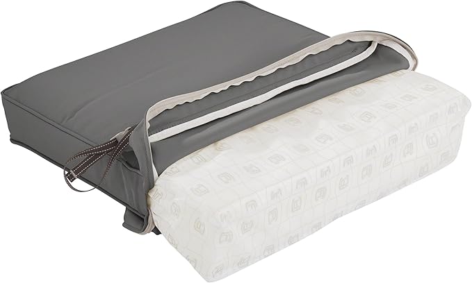 Classic Accessories Montlake Water-Resistant 25 x 18 x 4 Inch Patio Lounge Back Cushion, Light Charcoal Grey, Outdoor Loveseat Cushions