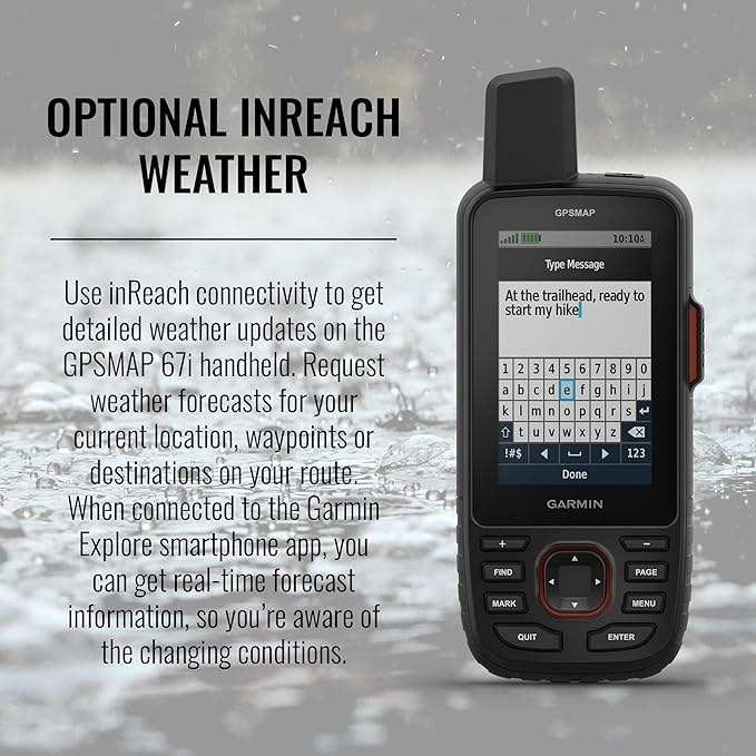 Garmin GPSMAP 67i Rugged Hiking GPS Premium Handheld inReach Satellite Technology, Two-Way Messaging, Interactive SOS, Mapping Bundle with Accessories