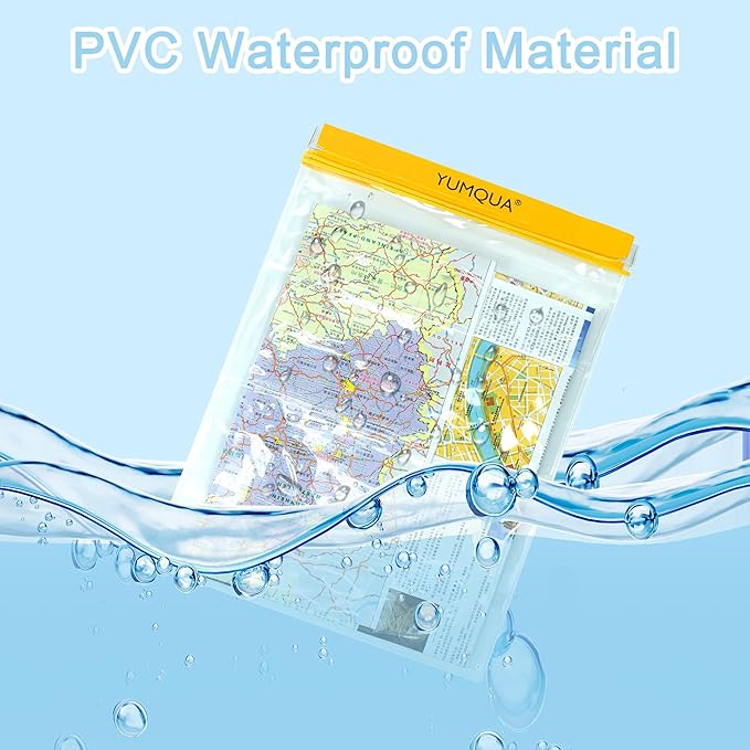 Waterproof Bags Large Size 3 Pack, Clear Watertight Pouch Holder for Document Map Camera Mobile Phone Car Key, fits Kayaking Boating Hiking Water Sports