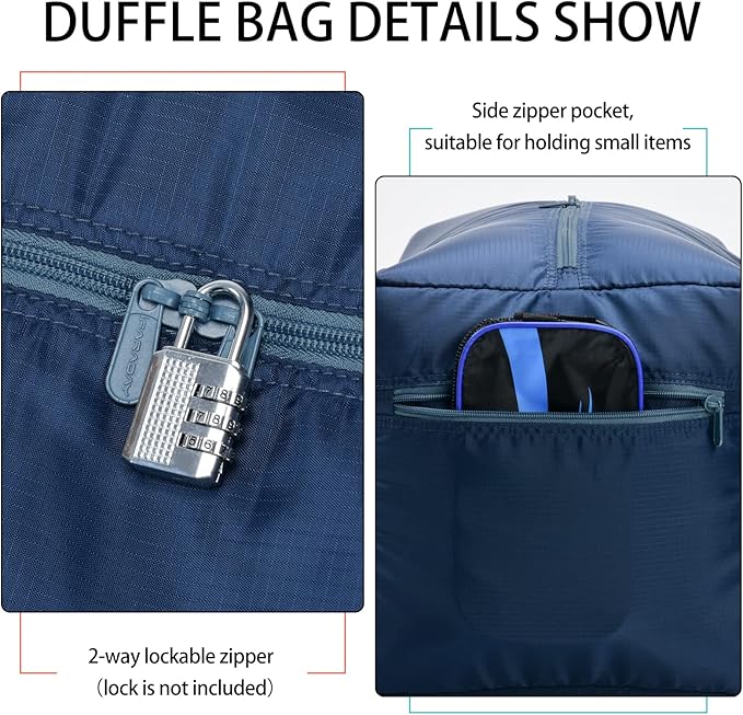 Foldable Duffel Bag 30" / 75L Lightweight with Water Rresistant for Travel-Navy Blue