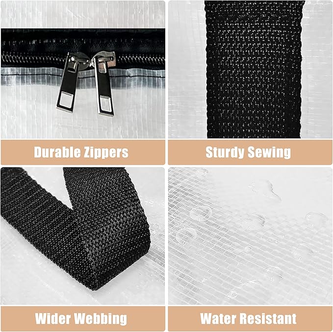 Heavy Duty Moving Bags - Extra Large Packing Bags and Storage Totes, Collapsible and Foldable Option for Moving and Storage, Multicolored, 125 L - 6 Pack